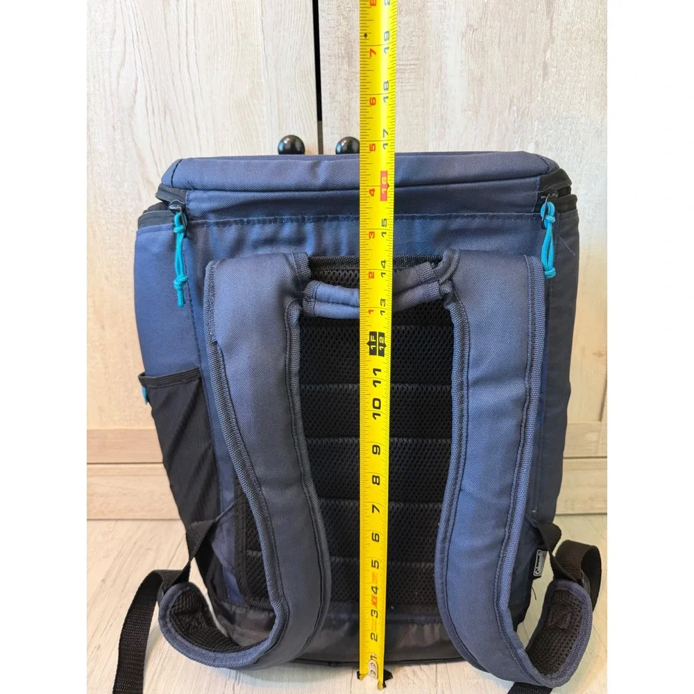 Coleman Insulated Backpack Cooler Navy Blue Turquoise Soft Sided Hiking Bag